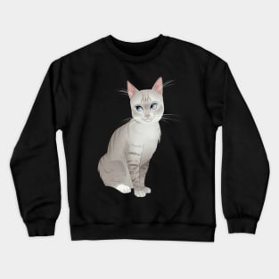 Gray Siamese Cat Crewneck Sweatshirt